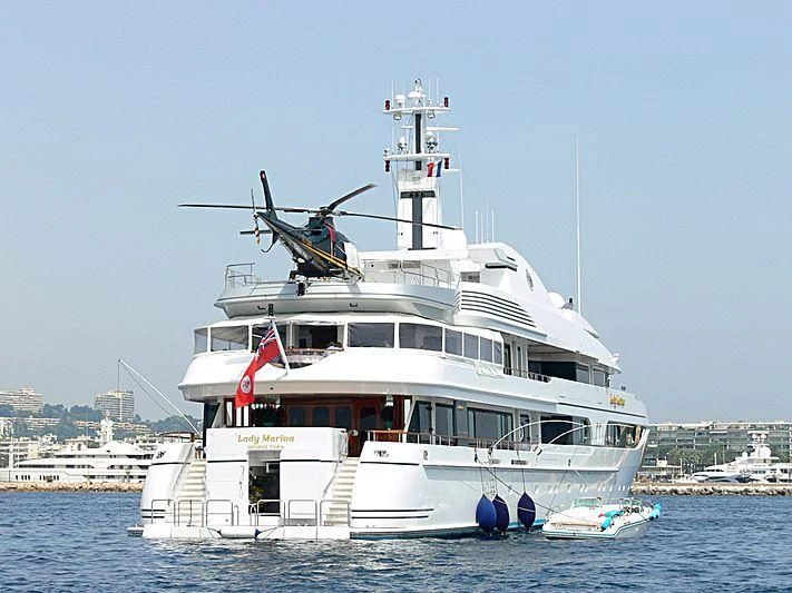 a large white boat in the water aboard LADY MARINA Yacht for Sale