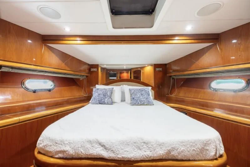 a room with two beds aboard OCEANS I Yacht for Sale
