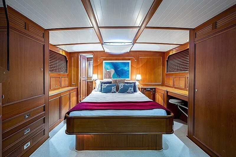 a bed in a cabin aboard CABALLERO Yacht for Sale