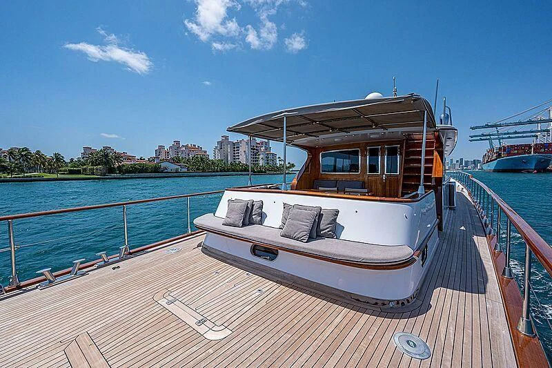 a boat on a dock aboard CABALLERO Yacht for Sale