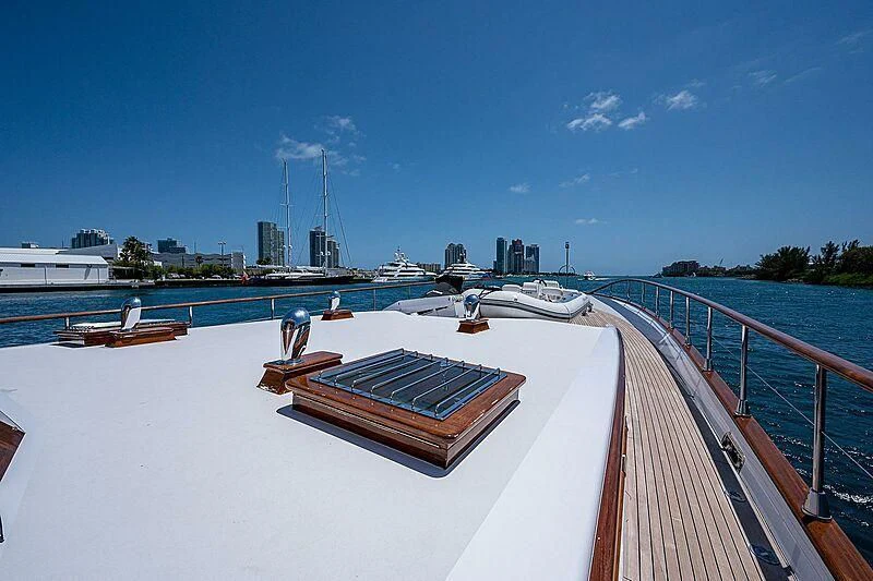 a boat on a dock aboard CABALLERO Yacht for Sale