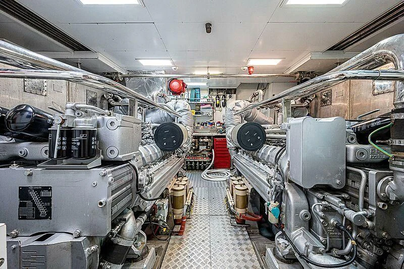 a room full of machinery aboard CABALLERO Yacht for Sale