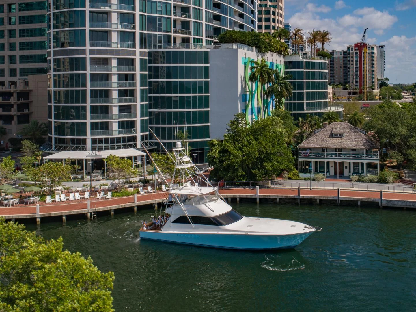 a boat on the water aboard SALT7 Yacht for Sale