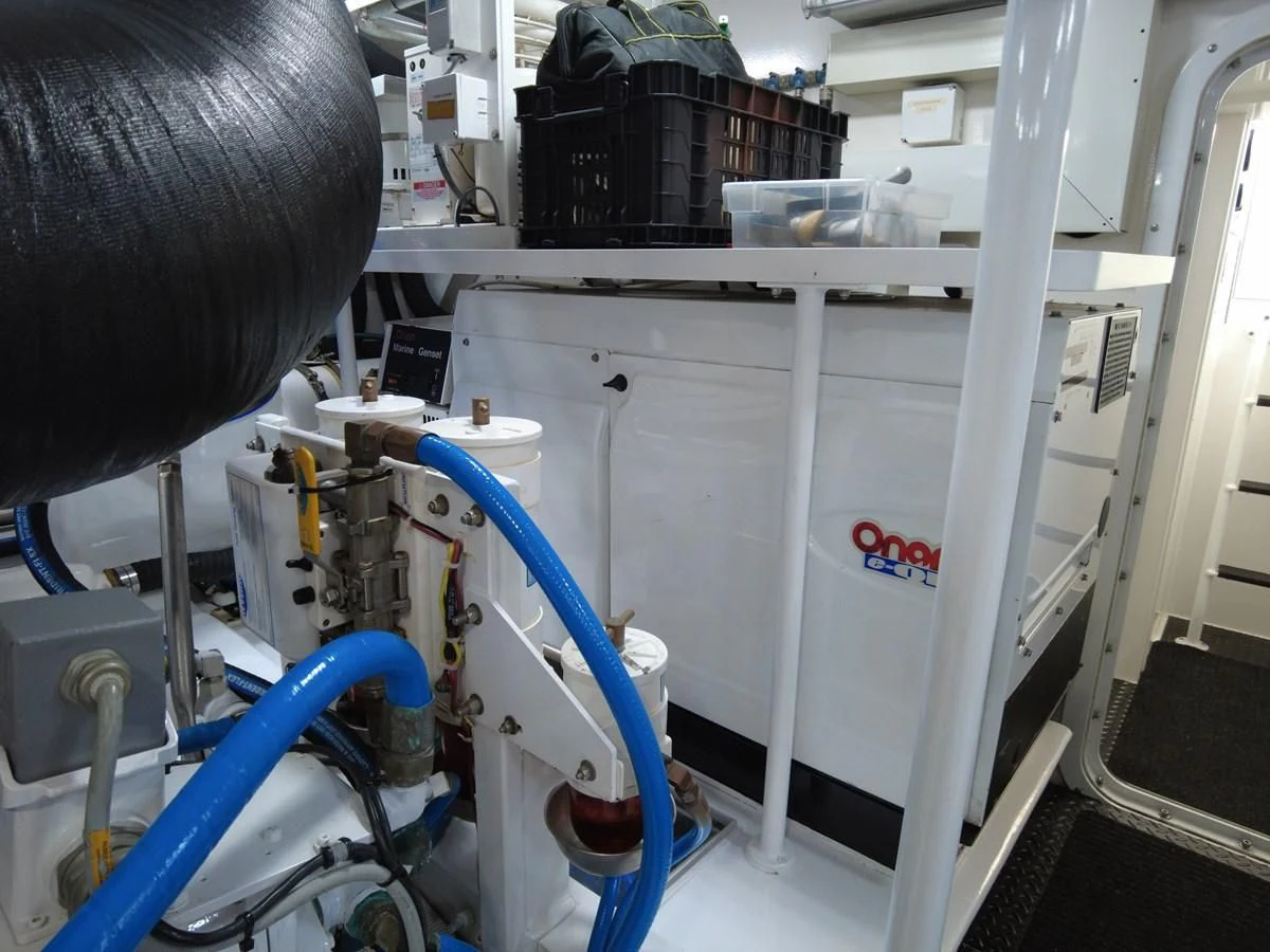 a machine with a white frame aboard SALT7 Yacht for Sale