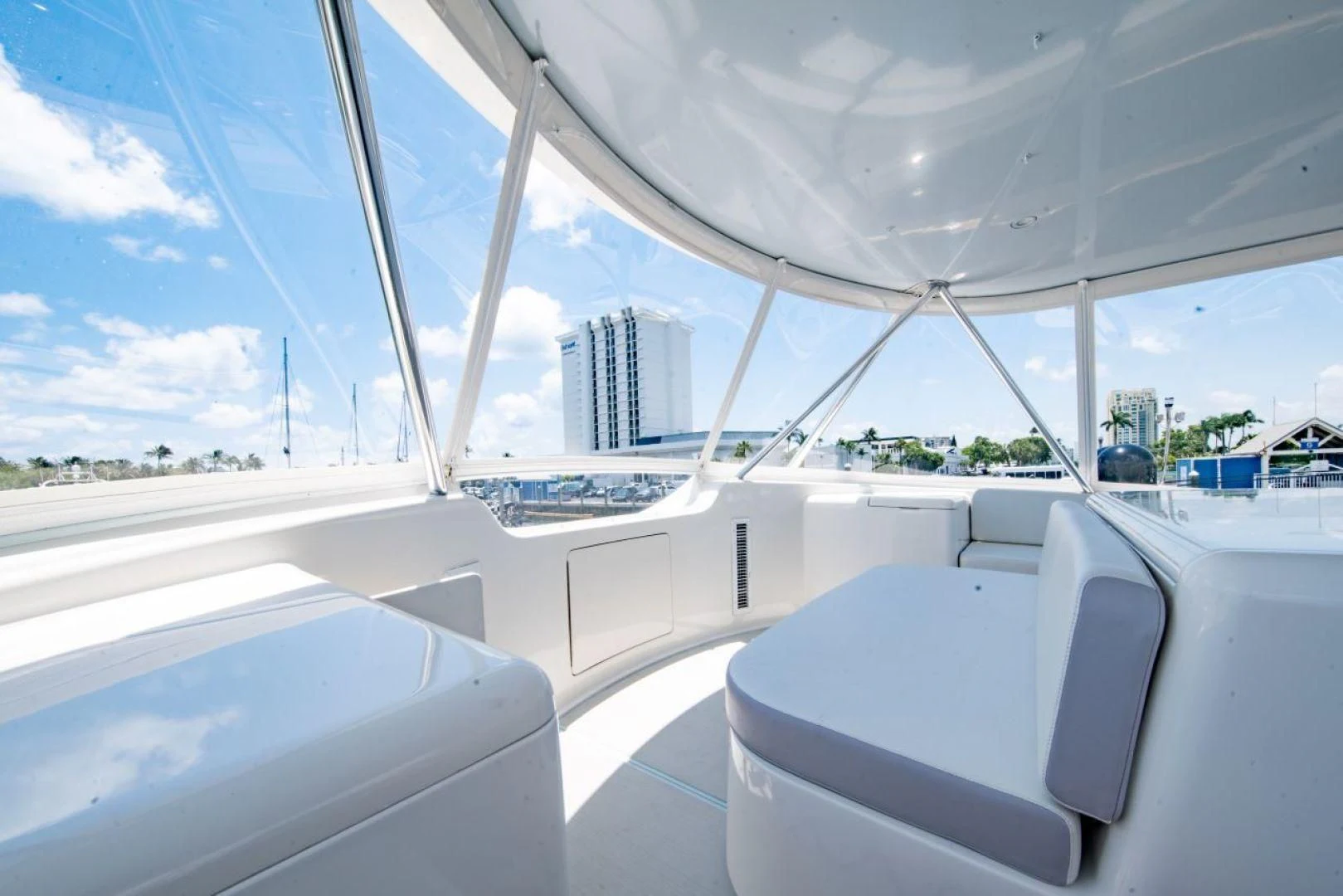 a view of the outside of a car aboard SALT7 Yacht for Sale
