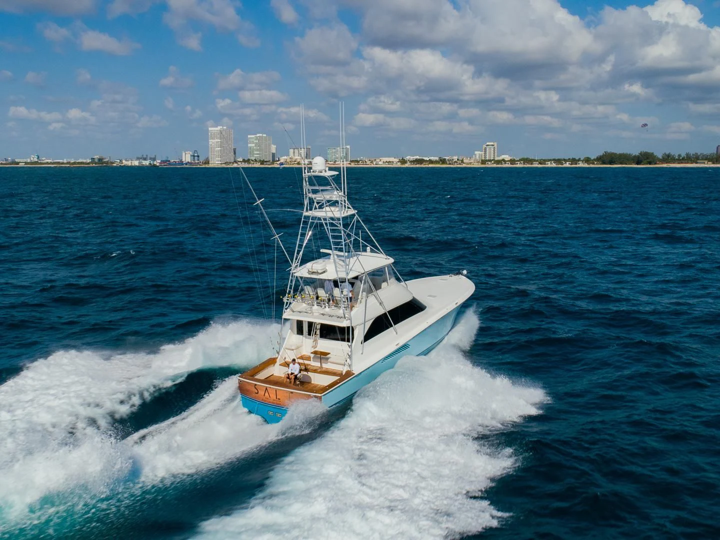 a boat on the water aboard SALT7 Yacht for Sale