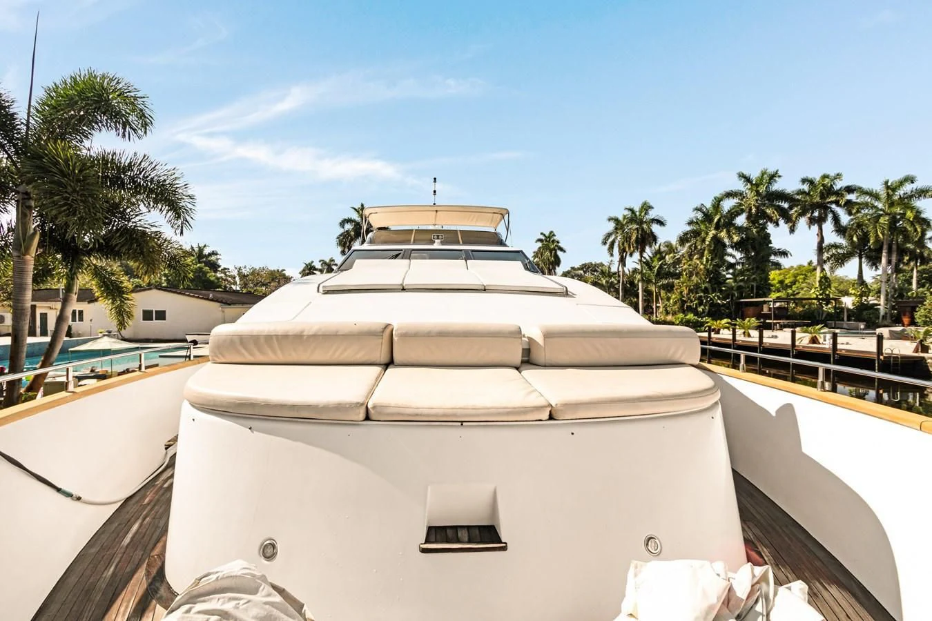 a white boat on a boat aboard CRISTALES Yacht for Sale