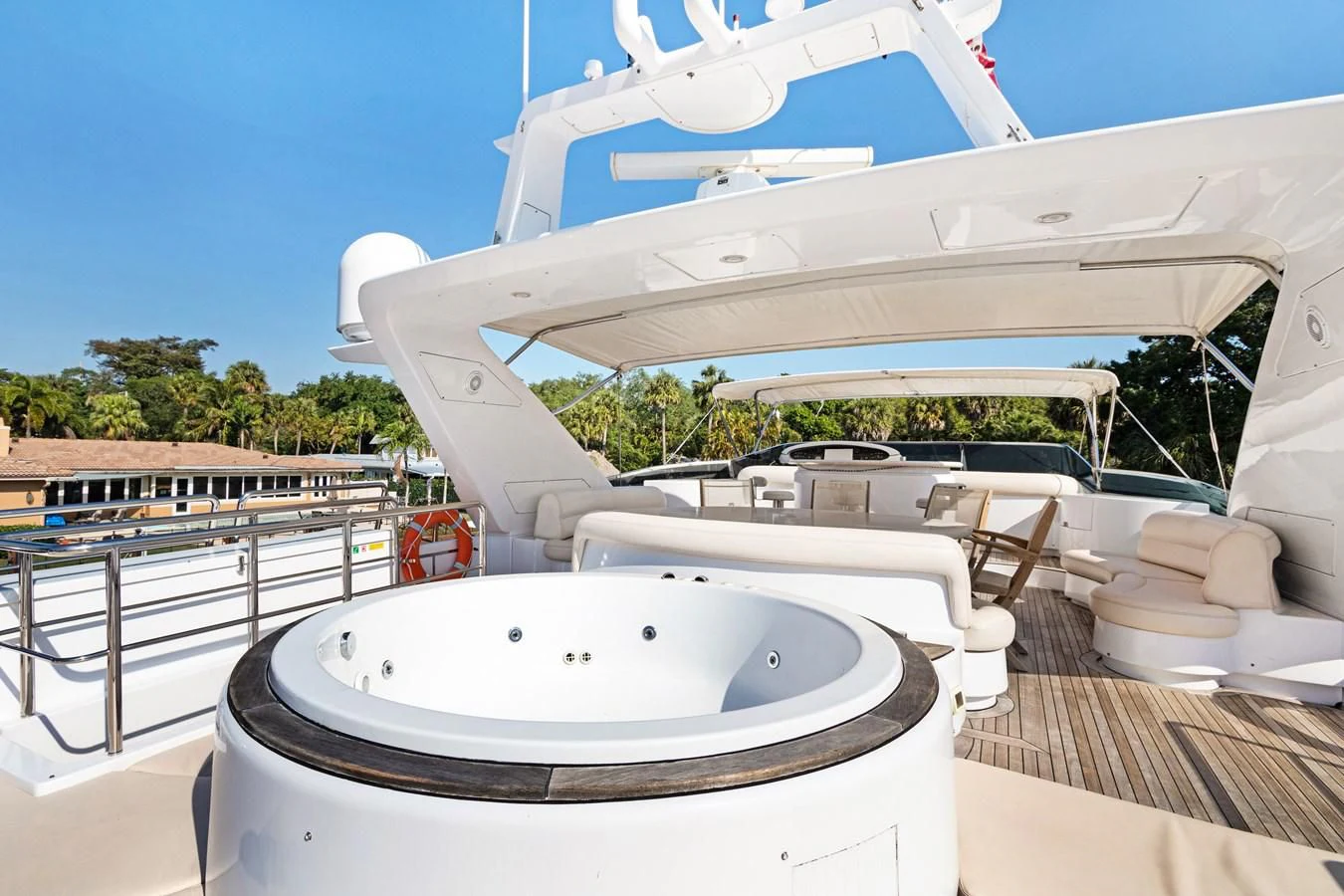 a large white boat aboard CRISTALES Yacht for Sale