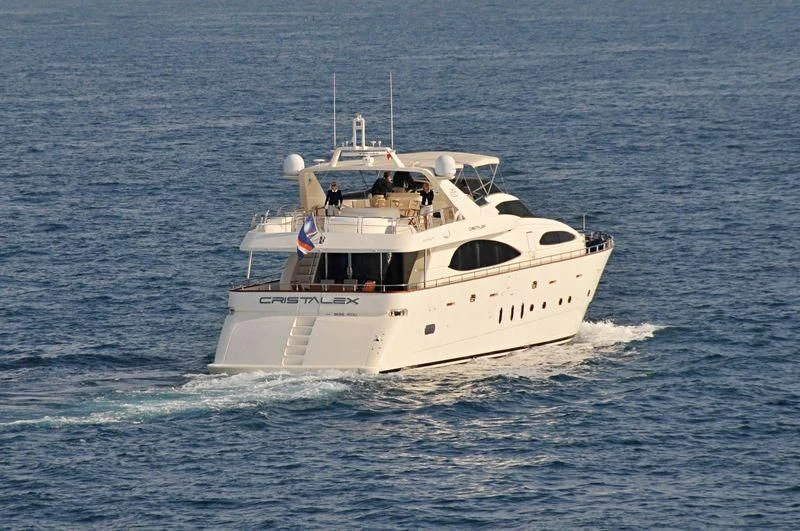 a boat on the water aboard CRISTALES Yacht for Sale