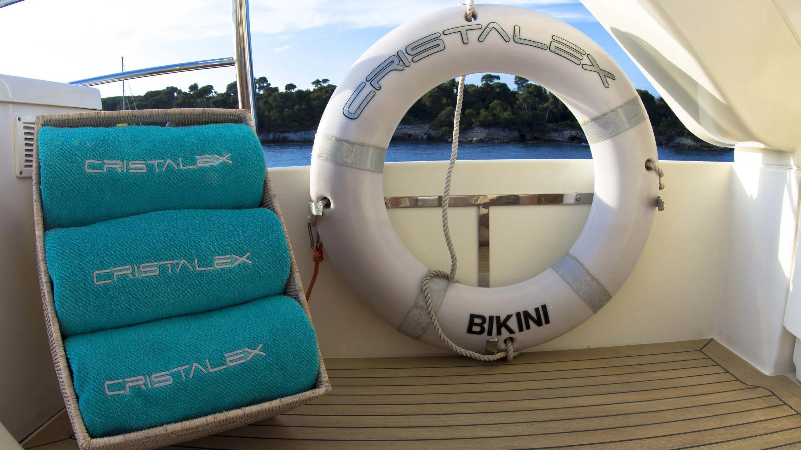 a close-up of some pillows aboard CRISTALES Yacht for Sale