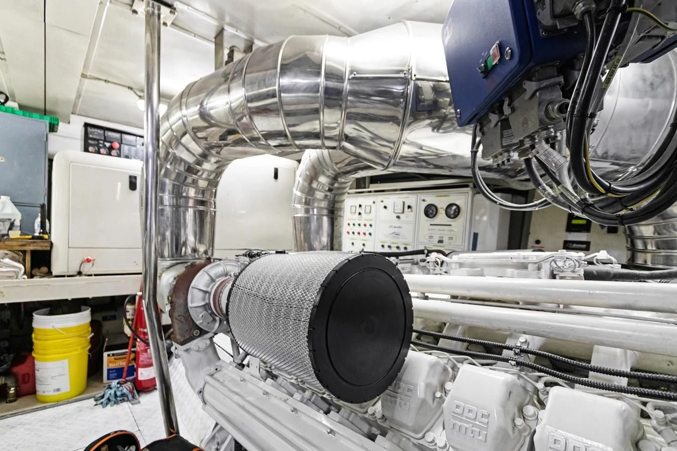 a close-up of a machine aboard CRISTALES Yacht for Sale