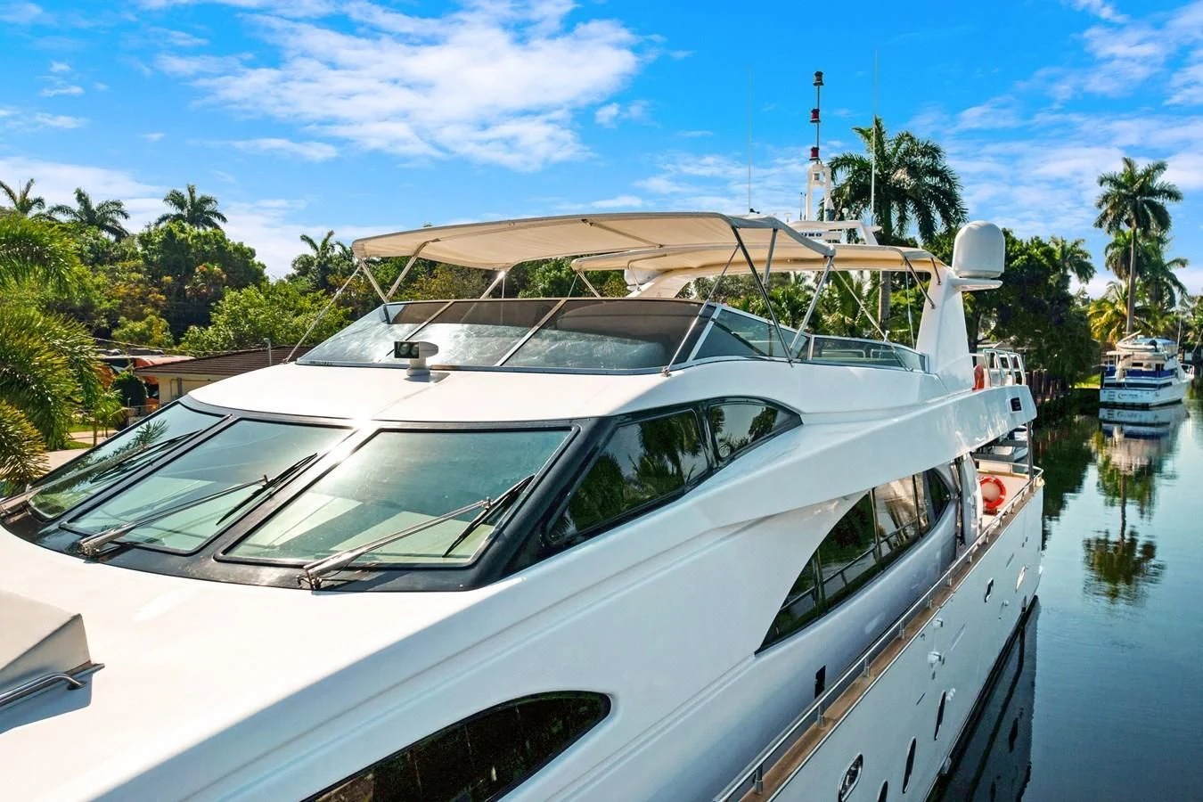a boat docked at a pier aboard CRISTALES Yacht for Sale