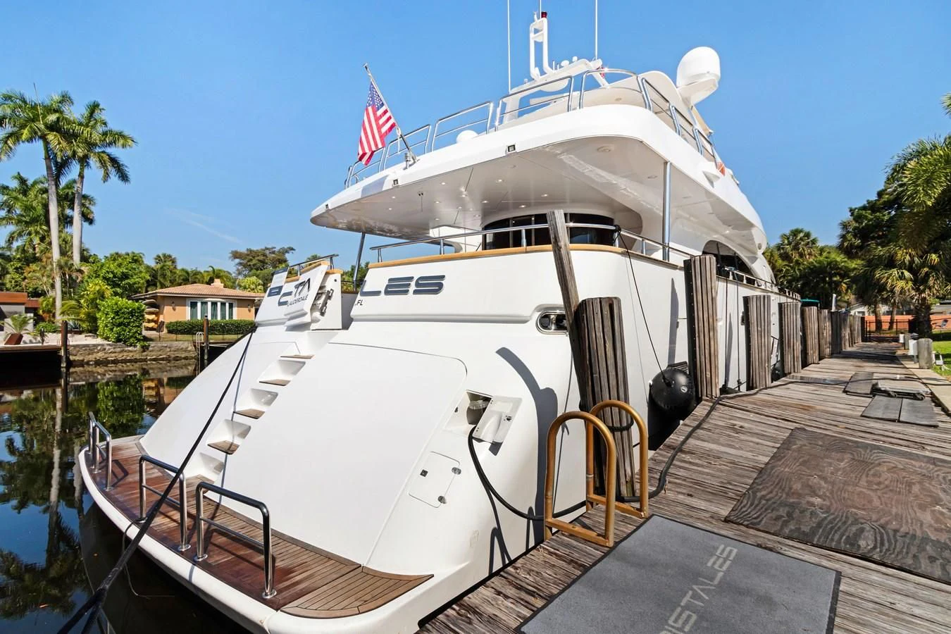 a large white boat aboard CRISTALES Yacht for Sale