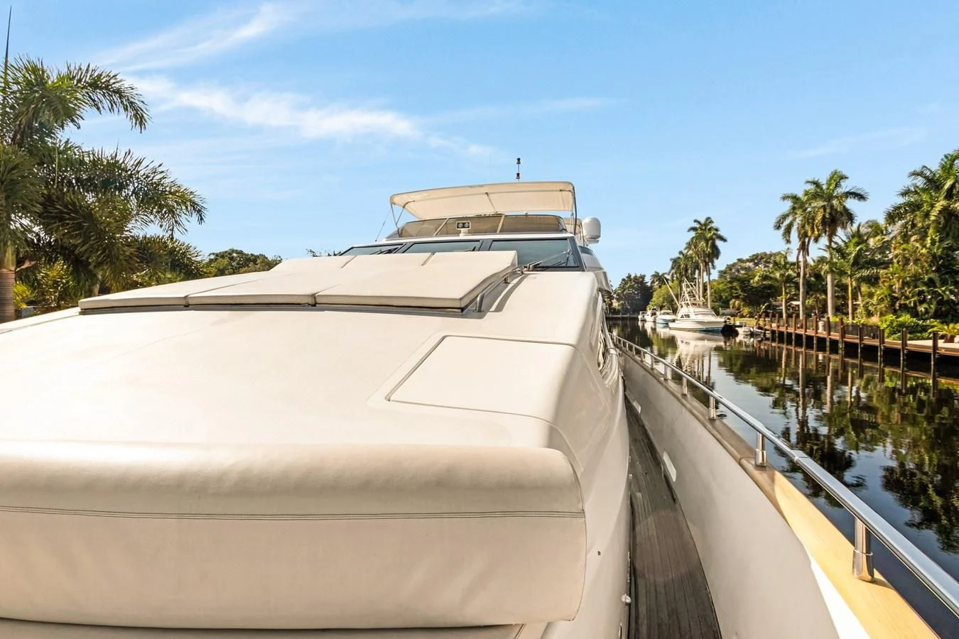 a boat on a dock aboard CRISTALES Yacht for Sale