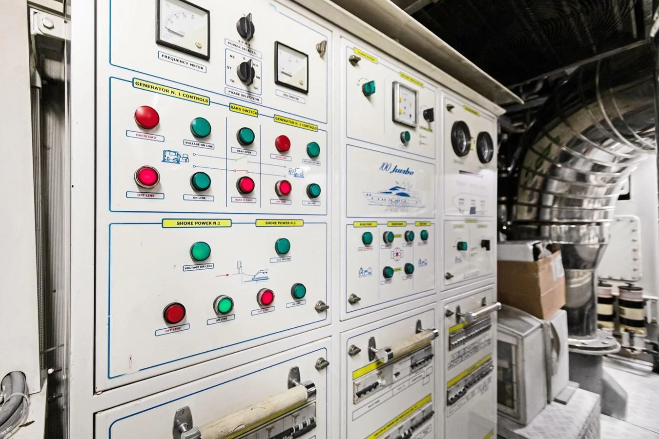 a machine with many buttons aboard CRISTALES Yacht for Sale