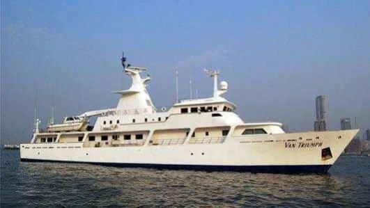 a large white ship aboard VAN TRIUMPH Yacht for Sale