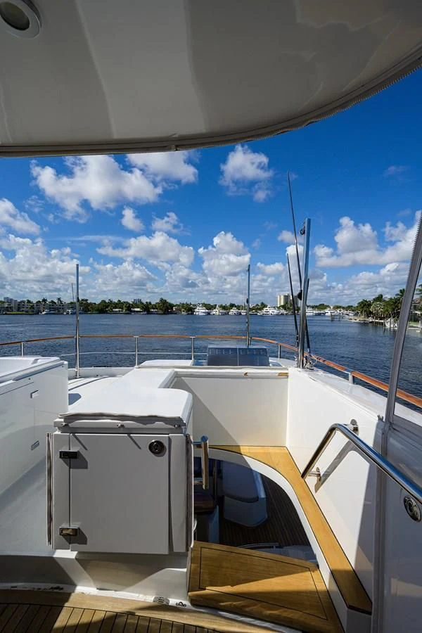 a boat with a large white object on the front aboard LADY NADIA Yacht for Sale