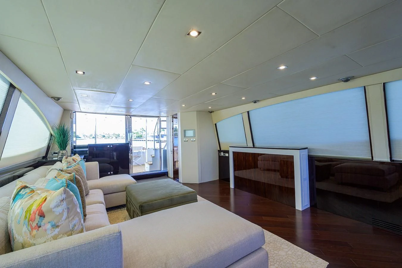 a room with a couch and a table aboard LADY NADIA Yacht for Sale
