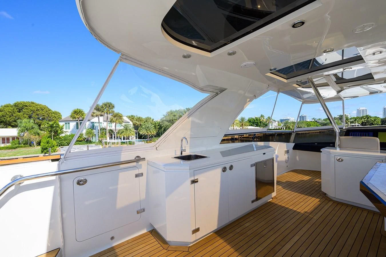 a large white kitchen aboard LADY NADIA Yacht for Sale