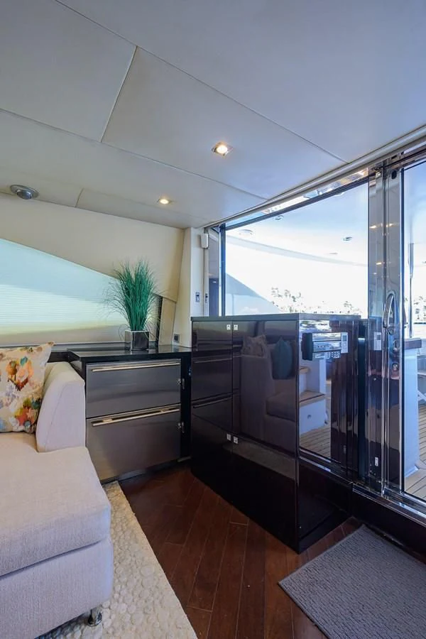a room with a large glass door aboard LADY NADIA Yacht for Sale