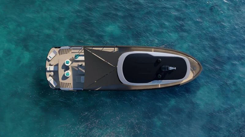 a ship in the water aboard PROJECT ALUNA 87 Yacht for Sale