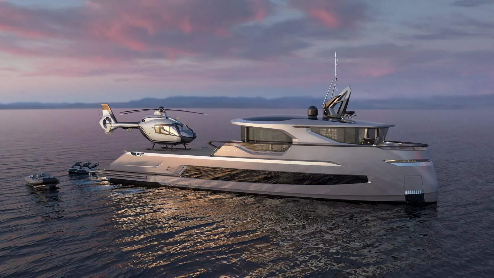 a boat in the water aboard PROJECT ALUNA 87 Yacht for Sale