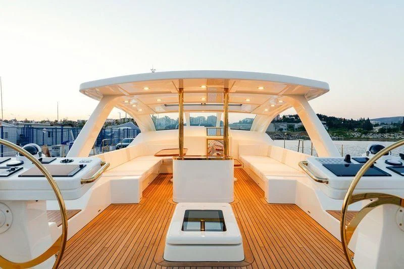 a boat on a deck aboard RUHUBELENT Yacht for Sale