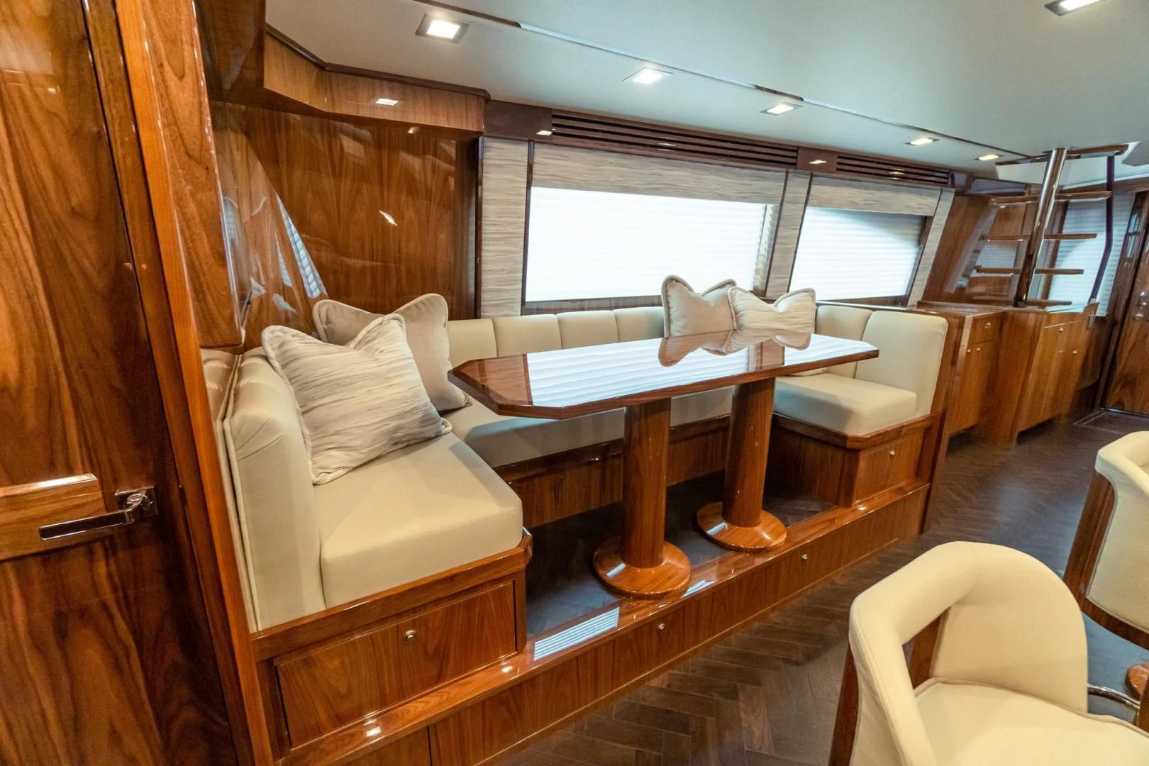 a room with a couch and a table aboard TAG TEAM Yacht for Sale
