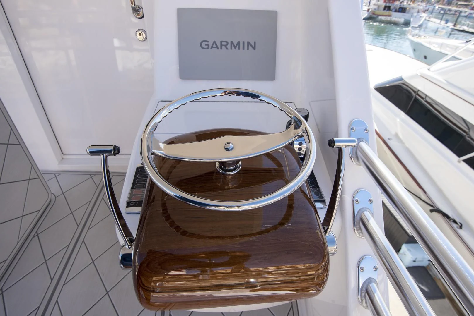 a metal drum with a wooden lid aboard TAG TEAM Yacht for Sale