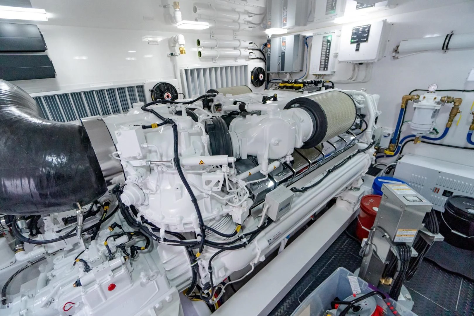 a large white machine with wires aboard TAG TEAM Yacht for Sale