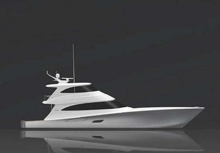 a white airplane in the sky aboard TAG TEAM Yacht for Sale