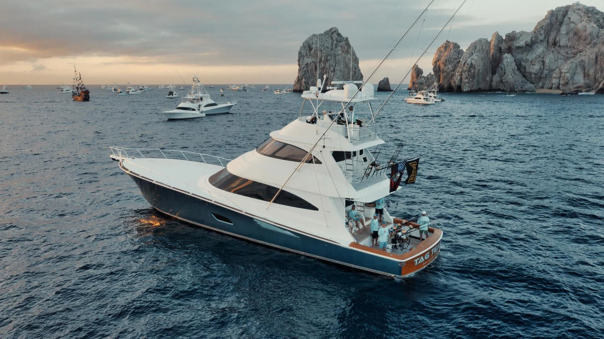 a group of boats in the water aboard TAG TEAM Yacht for Sale