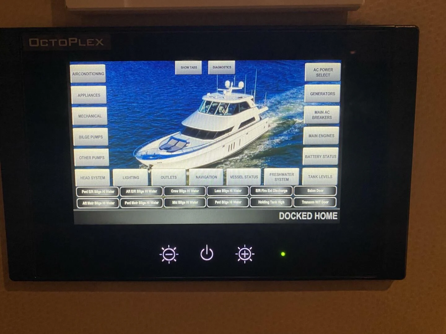 a computer screen with a ship on it aboard RHYTHM'N BLUES Yacht for Sale