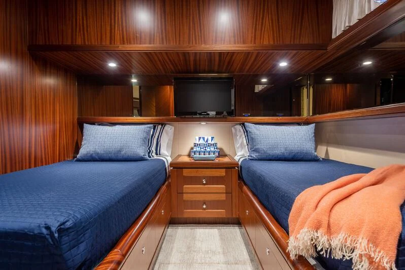 a couple of beds in a cabin aboard RHYTHM'N BLUES Yacht for Sale