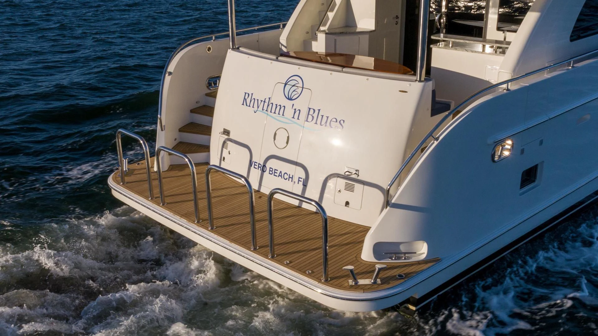 a boat on the water aboard RHYTHM'N BLUES Yacht for Sale
