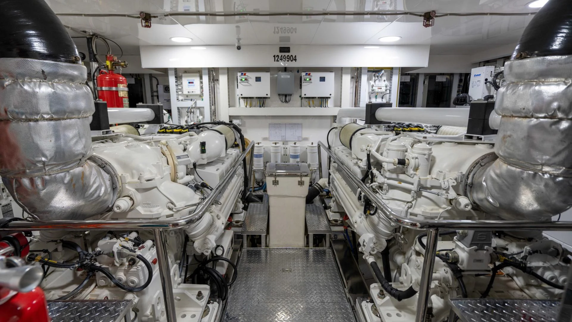a room full of large tanks aboard RHYTHM'N BLUES Yacht for Sale