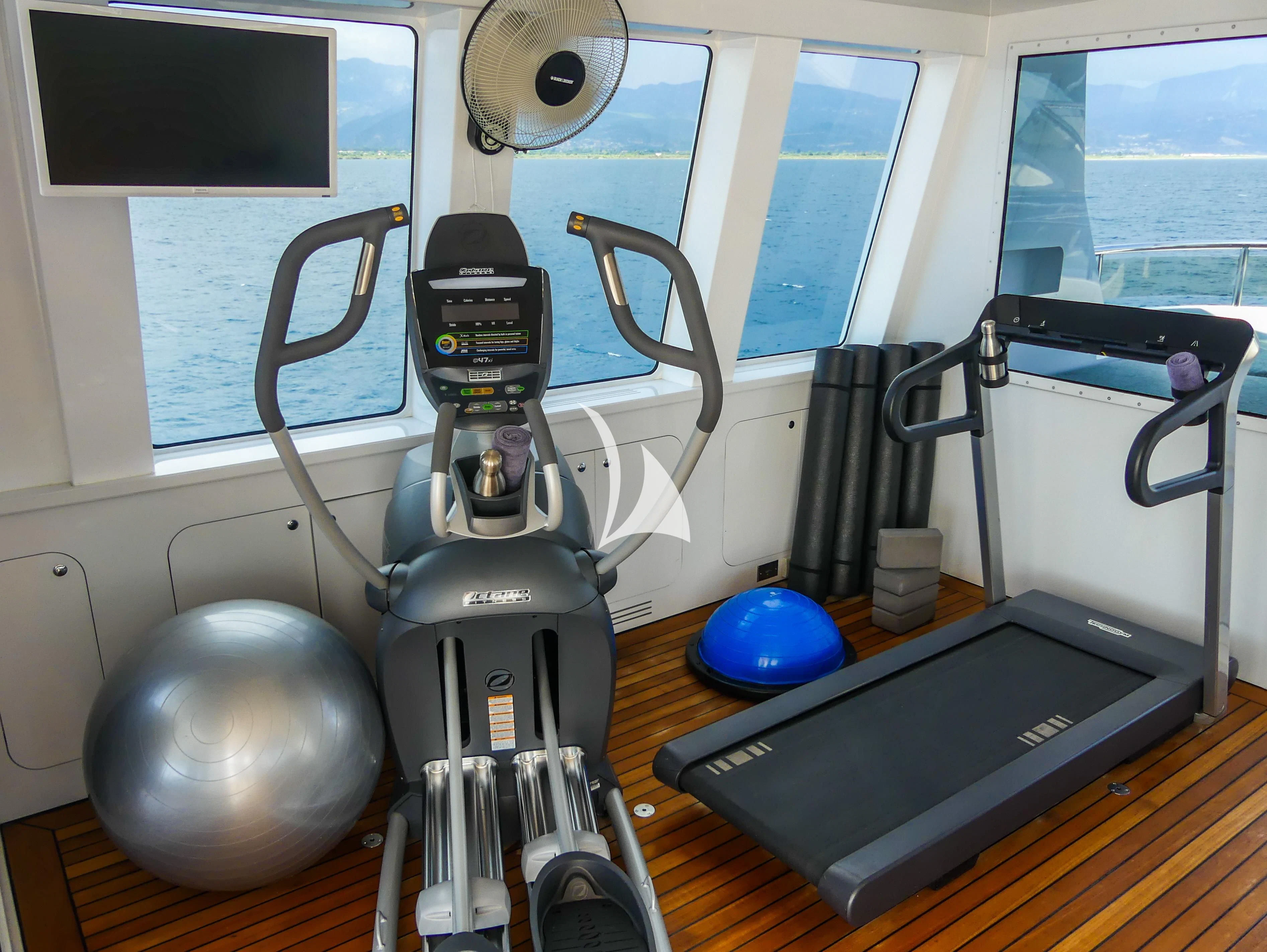 a machine on the counter aboard CYAN Yacht for Sale