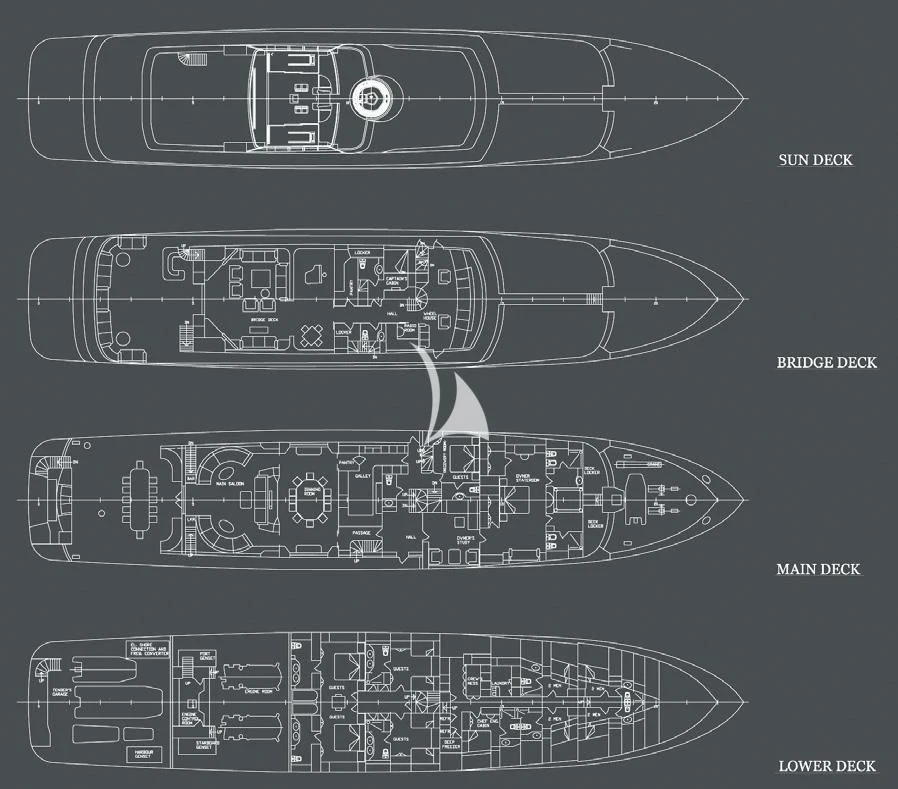 diagram aboard CYAN Yacht for Sale