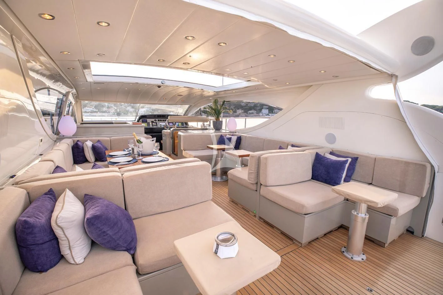 inside of a car aboard ELLERY A Yacht for Sale