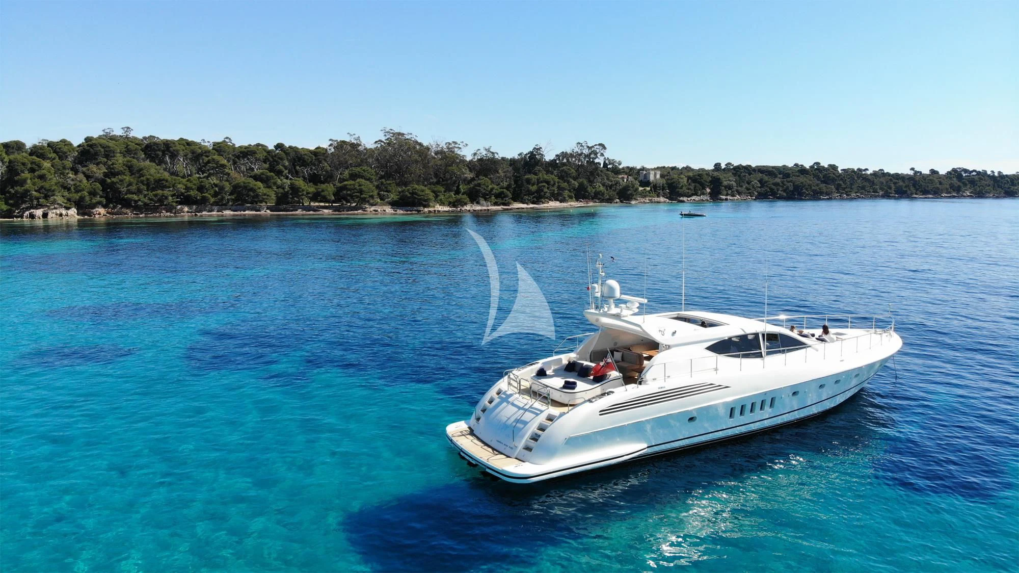 a white boat in the water aboard ELLERY A Yacht for Sale