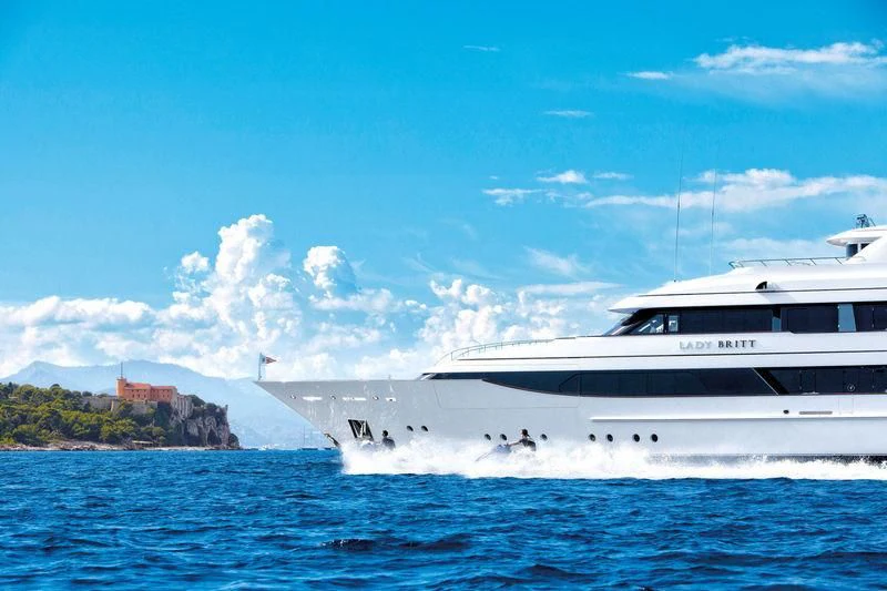 a boat on the water aboard LADY BRITT Yacht for Charter