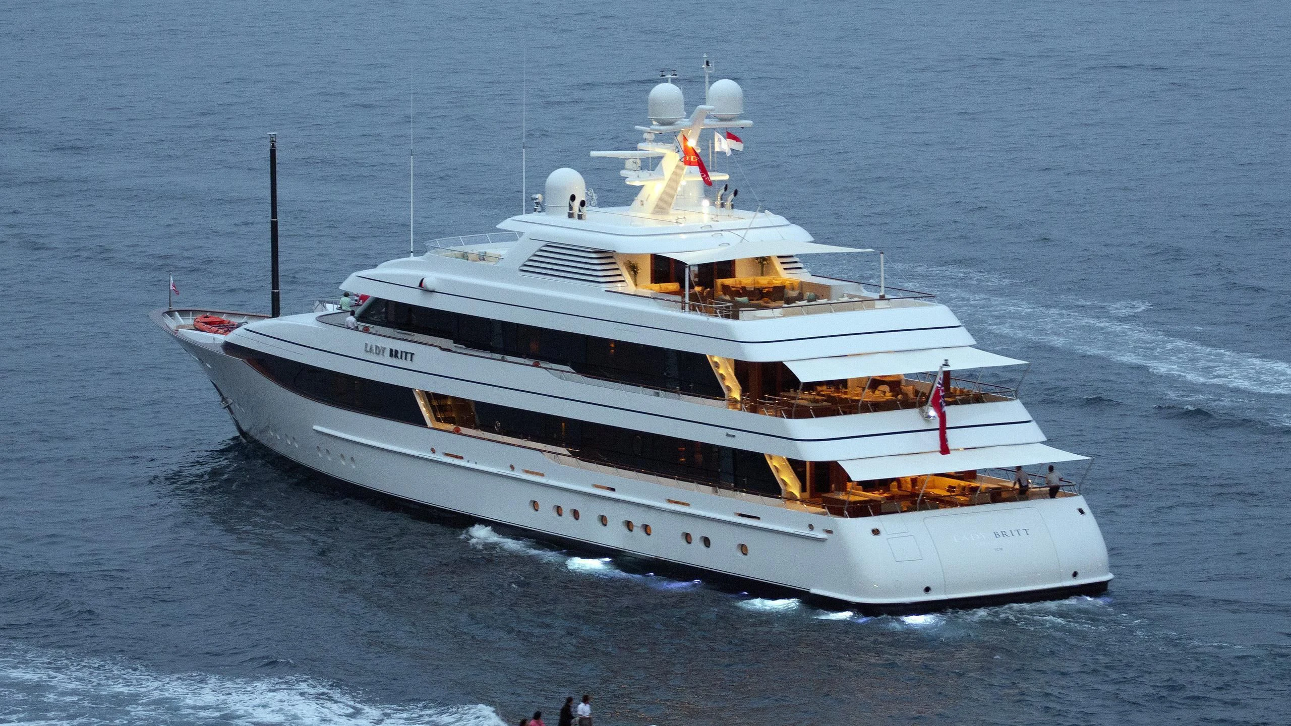 a boat on the water aboard LADY BRITT Yacht for Charter