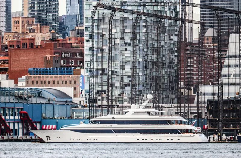 a boat in the water aboard LADY BRITT Yacht for Charter