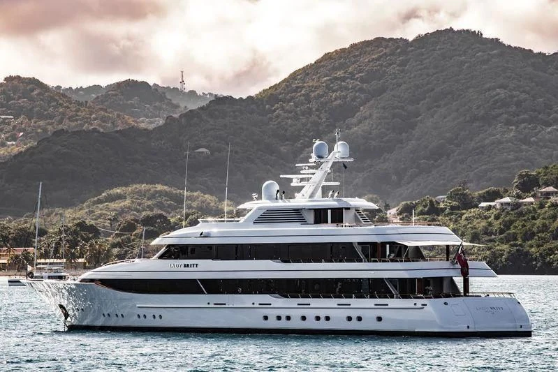 a boat in the water aboard LADY BRITT Yacht for Charter