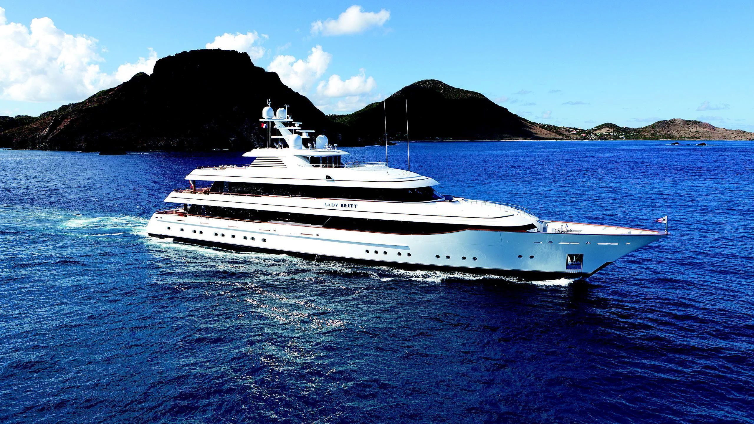 a boat on the water aboard LADY BRITT Yacht for Charter