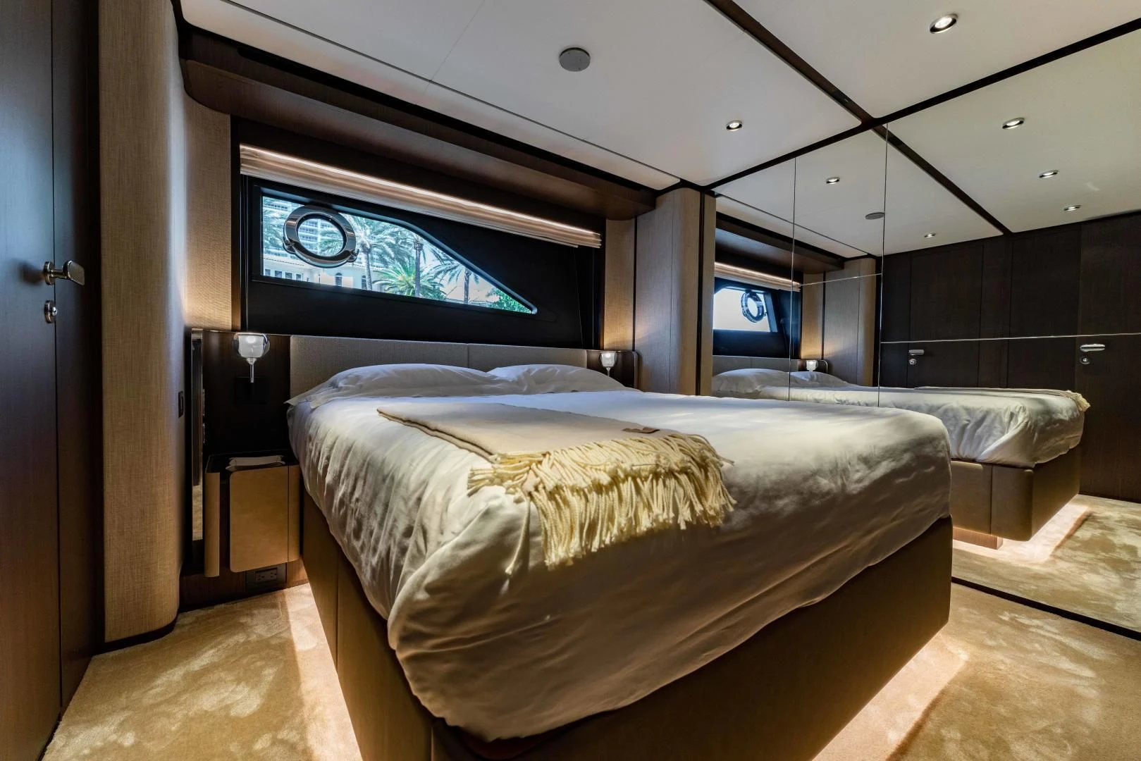 a room with two beds aboard BESO Yacht for Sale