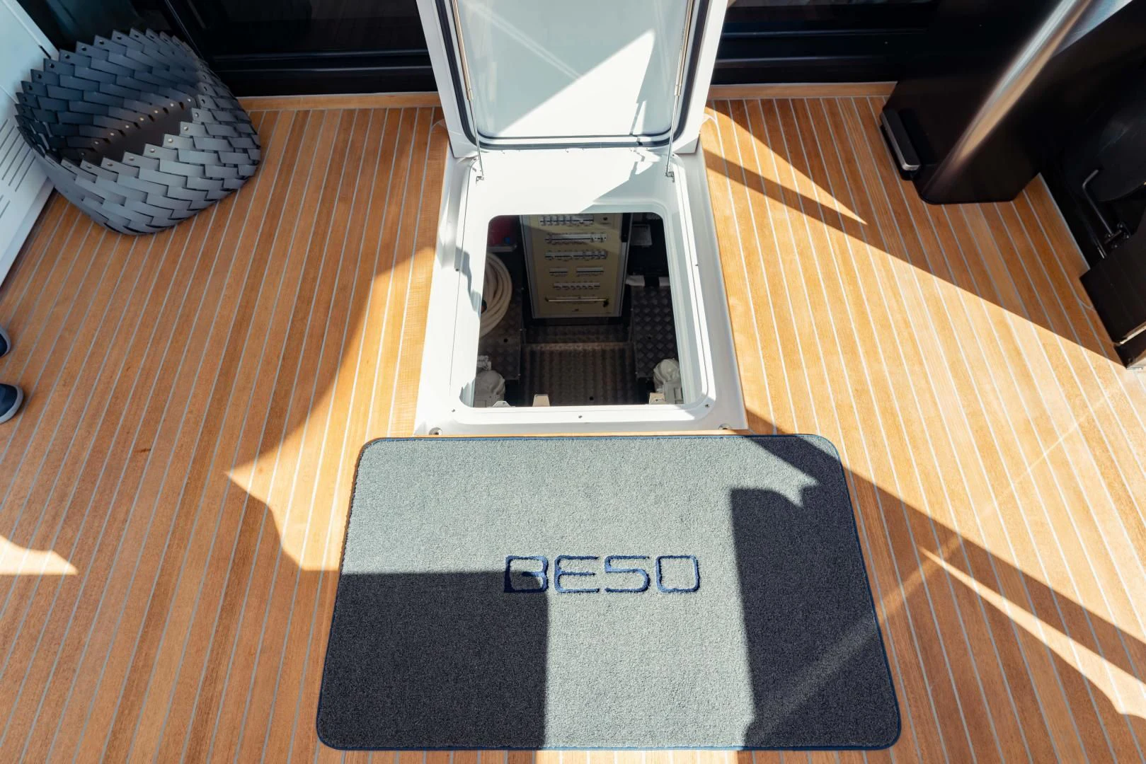 a box with a computer on it aboard BESO Yacht for Sale