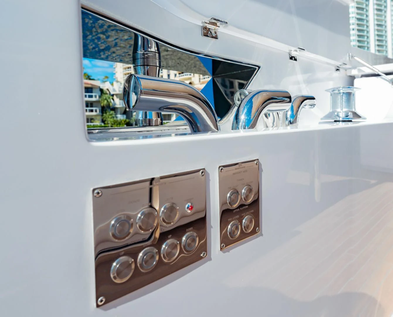 a sink with a faucet aboard BESO Yacht for Sale