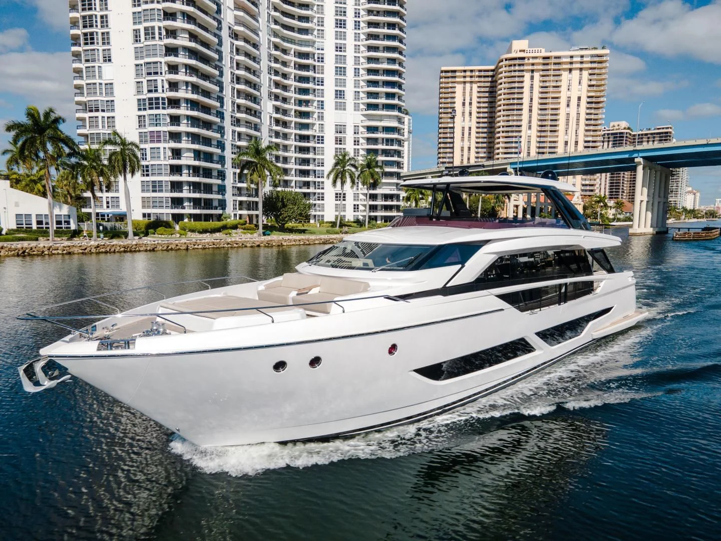 a white yacht in the water aboard BESO Yacht for Sale