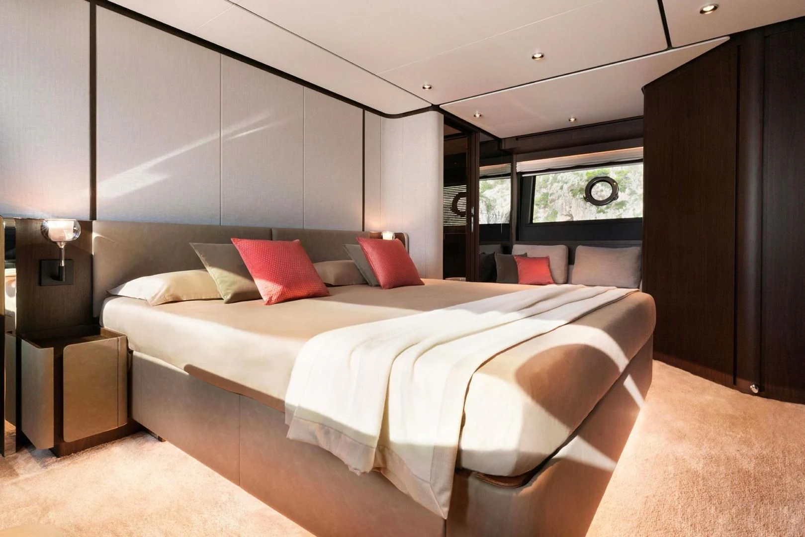 a bed in a room aboard BESO Yacht for Sale